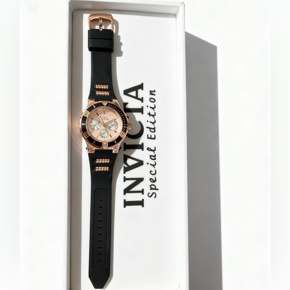 Invicta Aviator Black and Gold Tone Watch - 100M